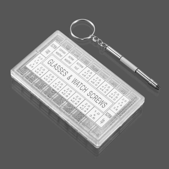 1000Tiny Screws Nut Screwdriver Watch Eyeglass Glasses Repair Tool Set Kit Phone - Picture 2 of 5